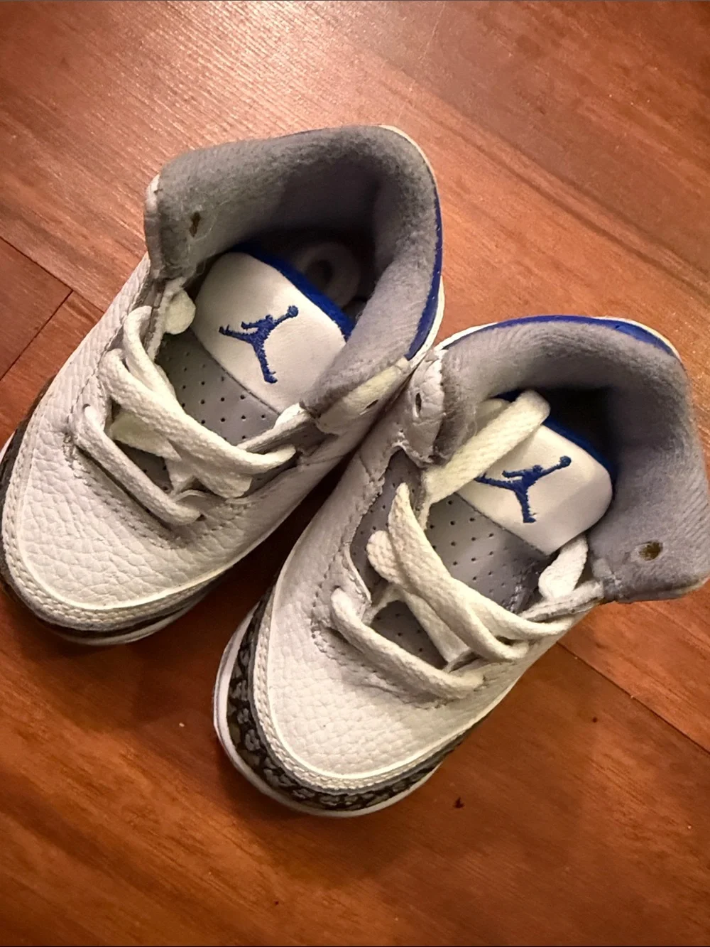 Jordan White and Blue Baby Walker Sneakers